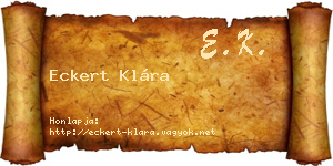 Eckert Klára névjegykártya